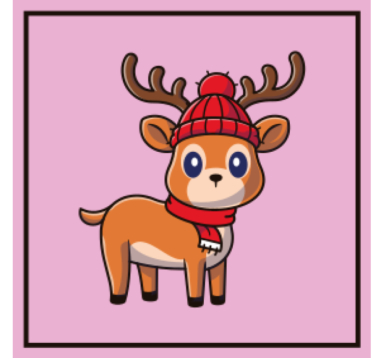 Suporturi pahare de halloween ren drăguț cu eșarfă - TenStickers