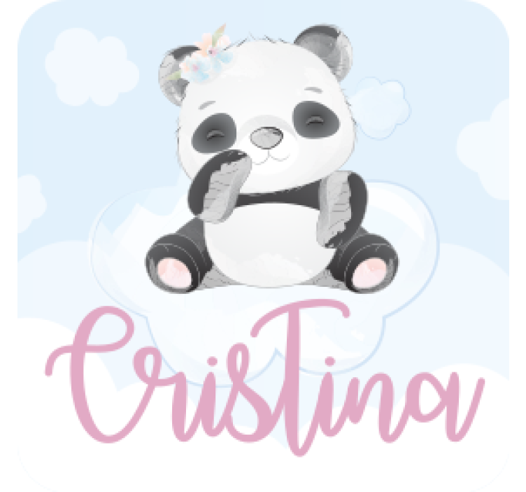 Suporturi pahare cu nume personaj panda jucăuș - TenStickers