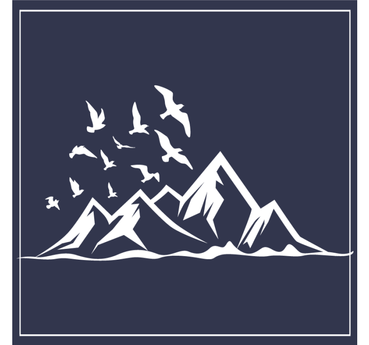 Suporturi pahare siluetă peisaj montan - TenStickers