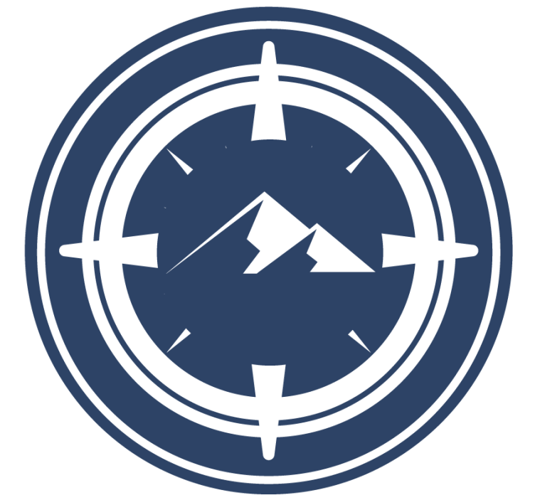 Suporturi pahare moderne cu motiv busolă și munte - TenStickers