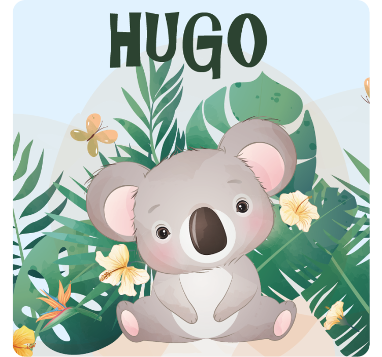 Suporturi pahare cu nume artă adorabilă cu koala - TenStickers