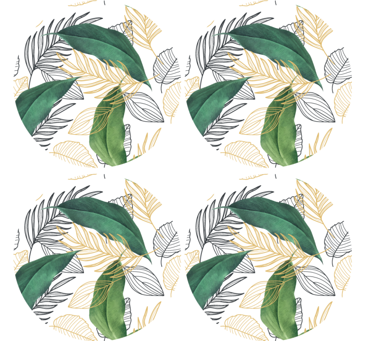 Suporturi pahare moderne cu motiv verde luxuriant - TenStickers