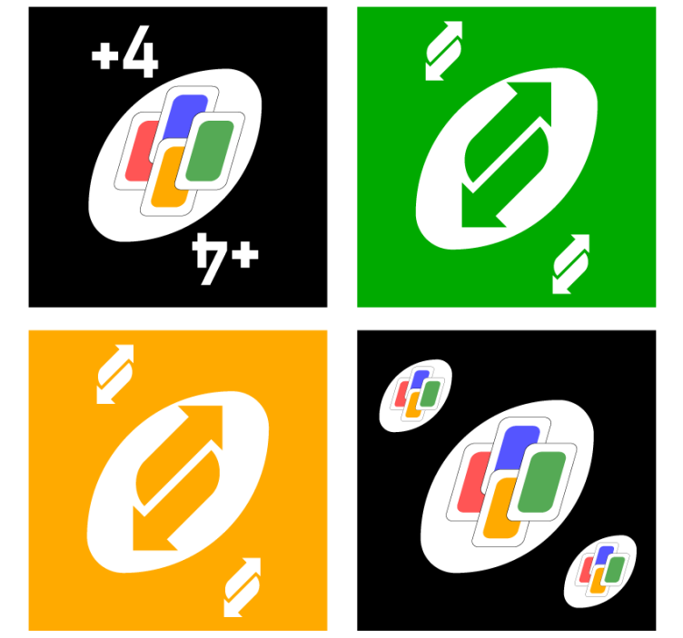 Suporturi pahare geeks cu motive colorate de carduri - TenStickers