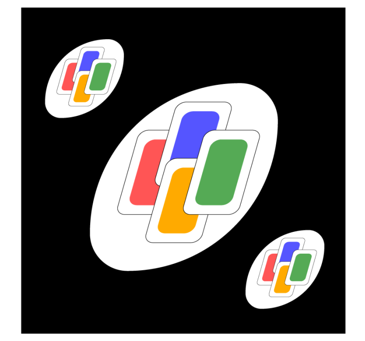 Suporturi pahare geeks forme colorate suprapuse - TenStickers