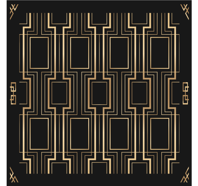 Model de deco auriu și negru coaster modern - TenStickers