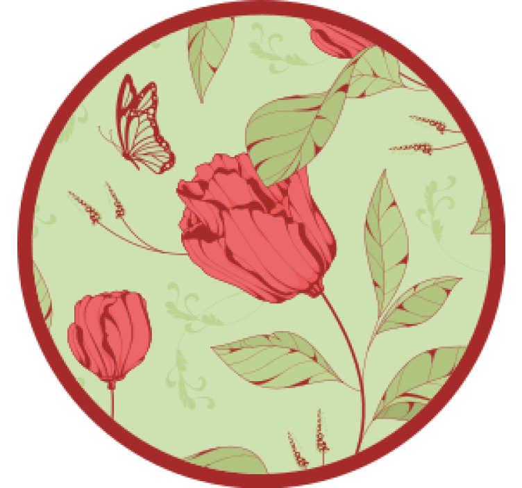 Suporturi pahare moderne cu model floral și fluture - TenStickers