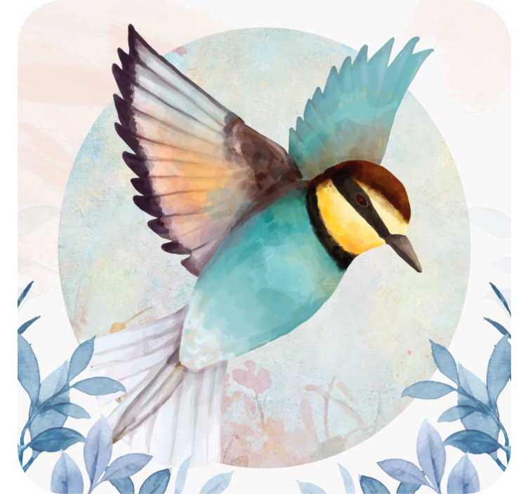 Suporturi pahare geeks pasăre colorată zburătoare - TenStickers