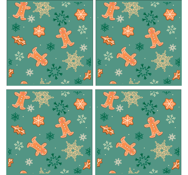 Suporturi pahare de crăciun cu model de turtă dulce - TenStickers