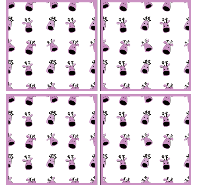 Suporturi pahare de crăciun fețe jucăușe de reni - TenStickers