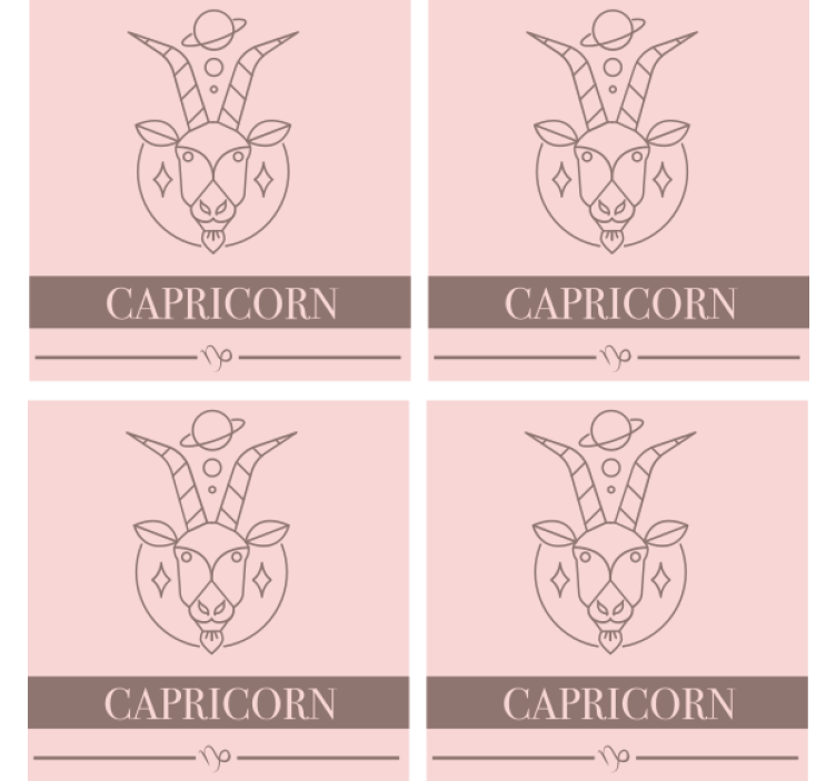 Suporturi pahare vintage capricorn zodie capră - TenStickers