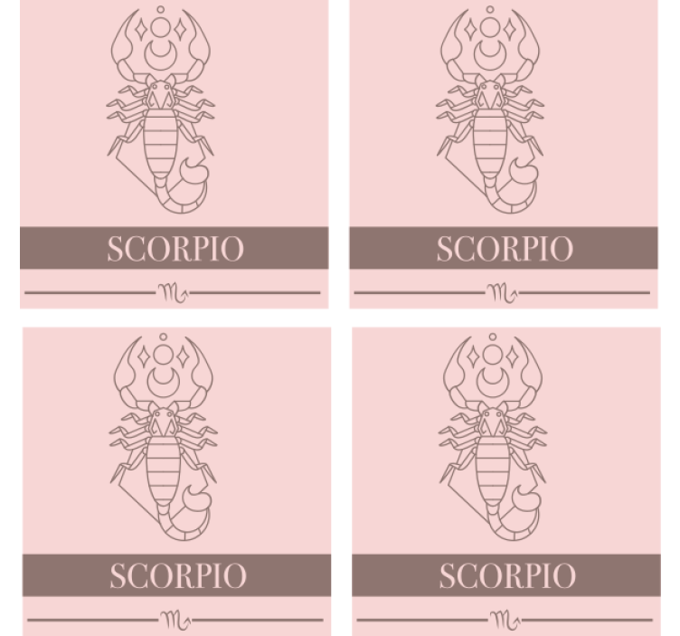 Suporturi pahare cu nume simbol zodiacal scorpion - TenStickers