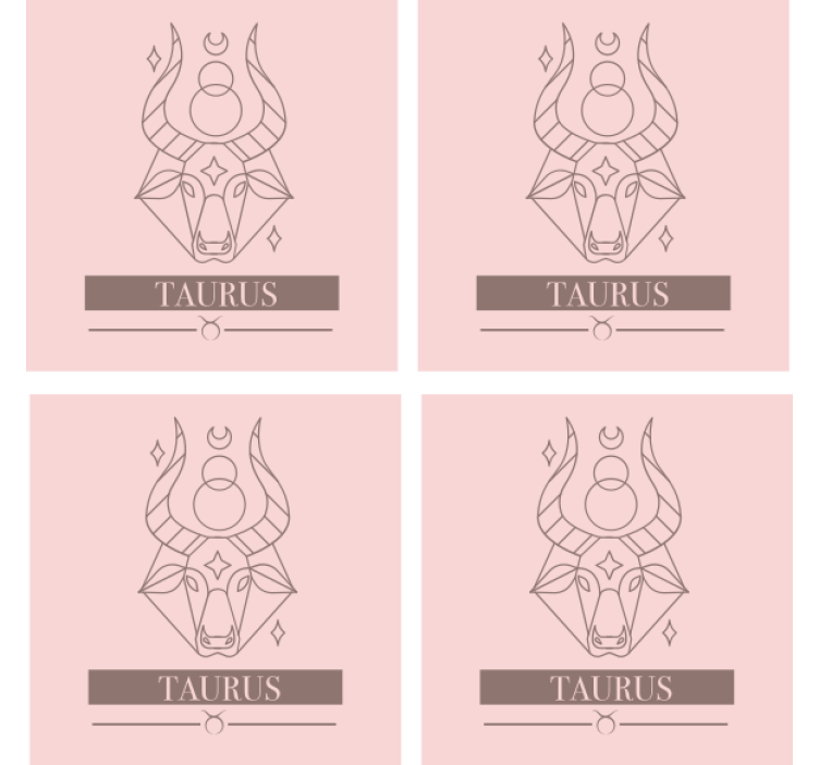 Suporturi pahare cu nume taurus zodiac minimalist - TenStickers