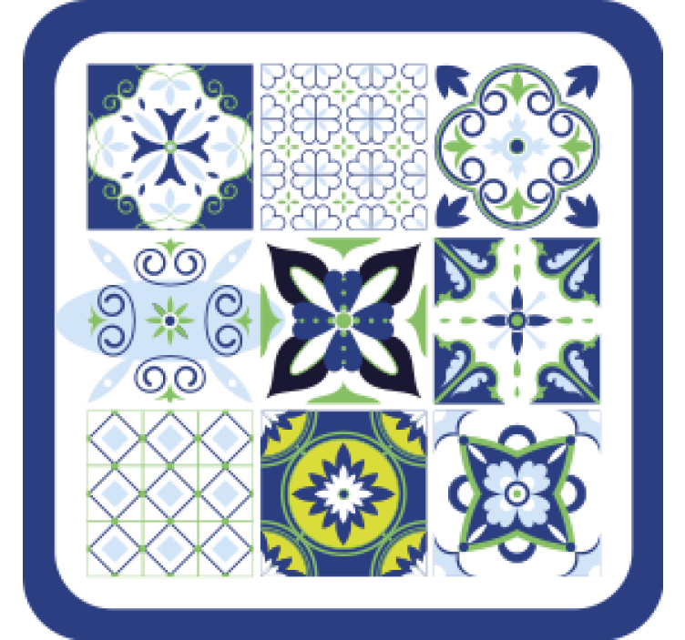 Suporturi pahare gresie pătrate cu modele colorate - TenStickers