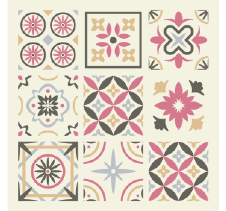 Suporturi pahare gresie element floral geometric - TenStickers