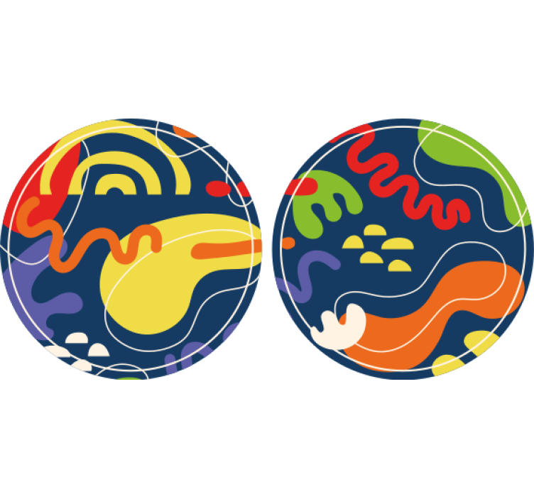 Suporturi pahare de bere forme geometrice vibrante - TenStickers