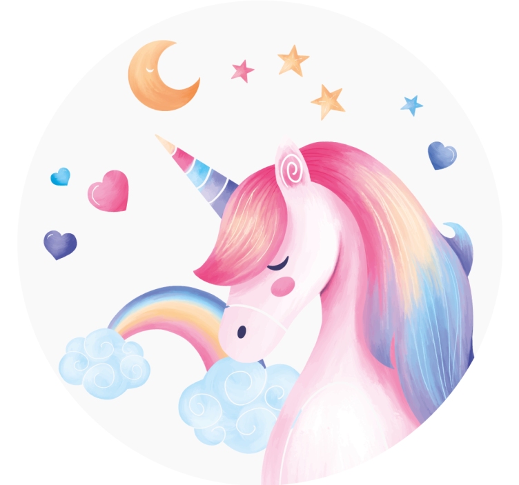 Suporturi pahare geeks ilustrație cu unicorn jucăuș - TenStickers