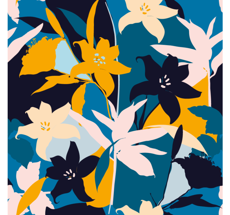 Crini pe fundal albastru model coaster - TenStickers