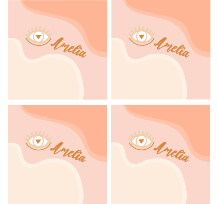 Suporturi pahare cu nume curbe moi personalizate - TenStickers