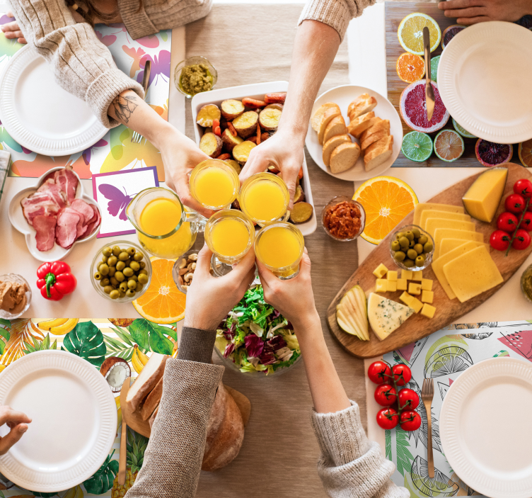 Suporturi pahare moderne siluete de fluturi colorate - TenStickers