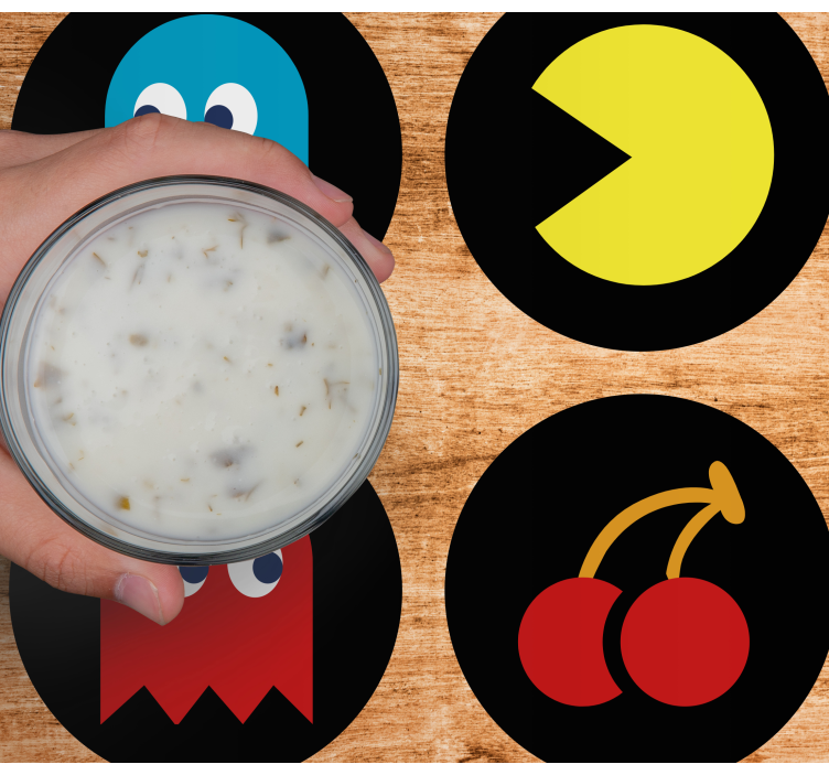 Suporturi pahare geeks cu icoane retro colorate - TenStickers