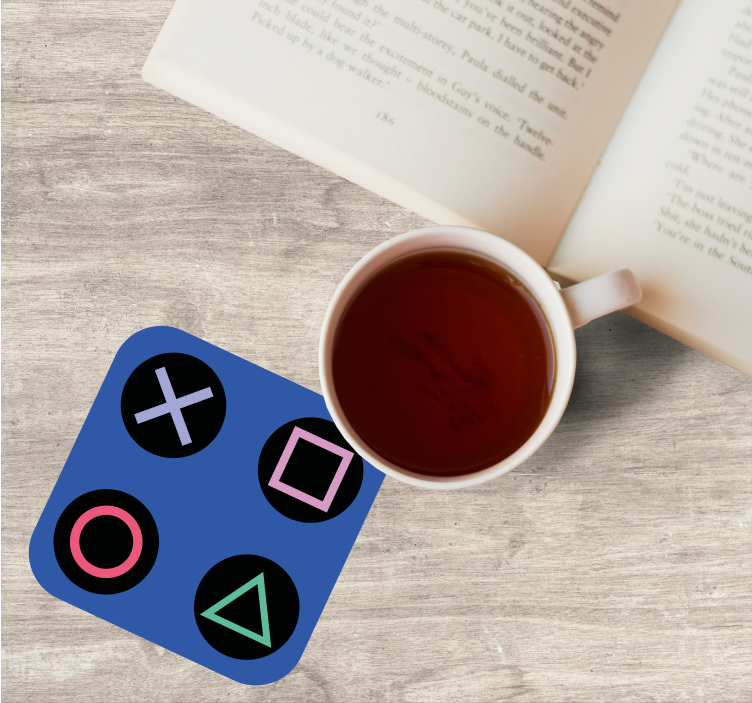 Amuzant colorat model playstation geek coaster - TenStickers