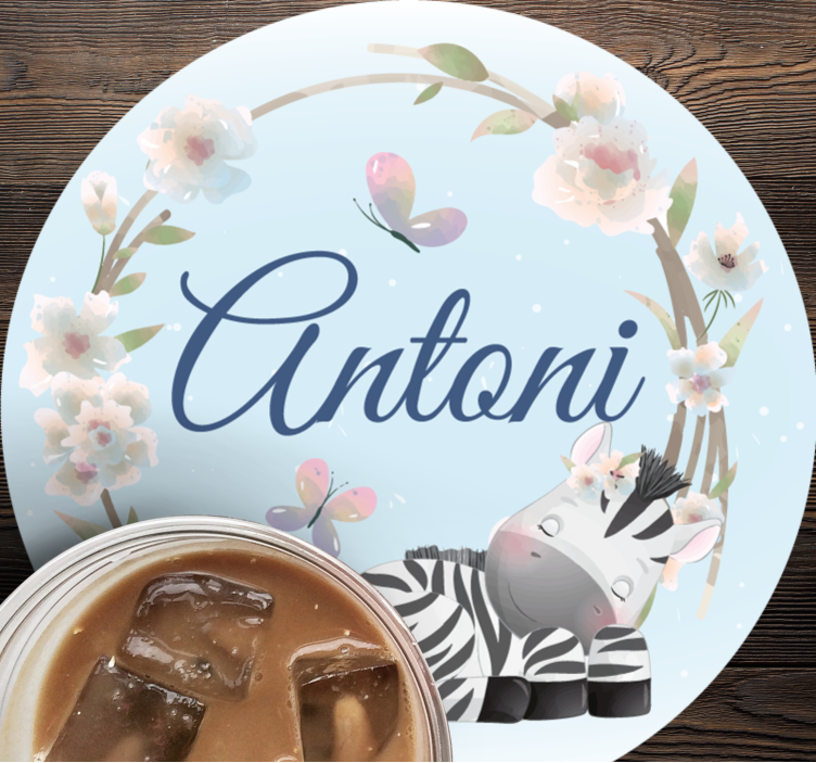 Animale drăguțe zebră cu nume de coastă - TenStickers