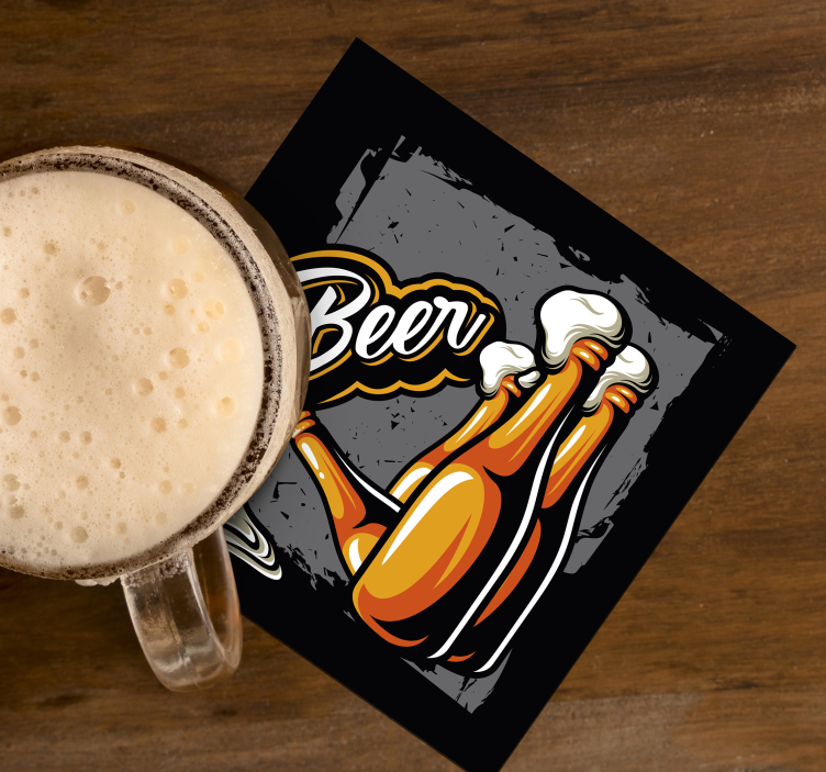B eer sticle coaster - TenStickers
