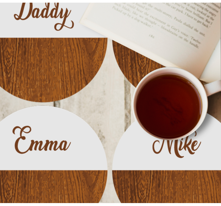 Coastere personalizate din marmură din lemn - TenStickers