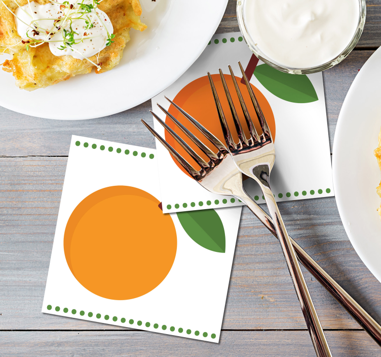 Desen animat portocaliu citrus coaster - TenStickers
