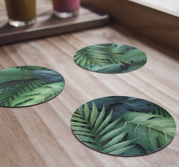 Diferite frunze verzi coaster modern - TenStickers