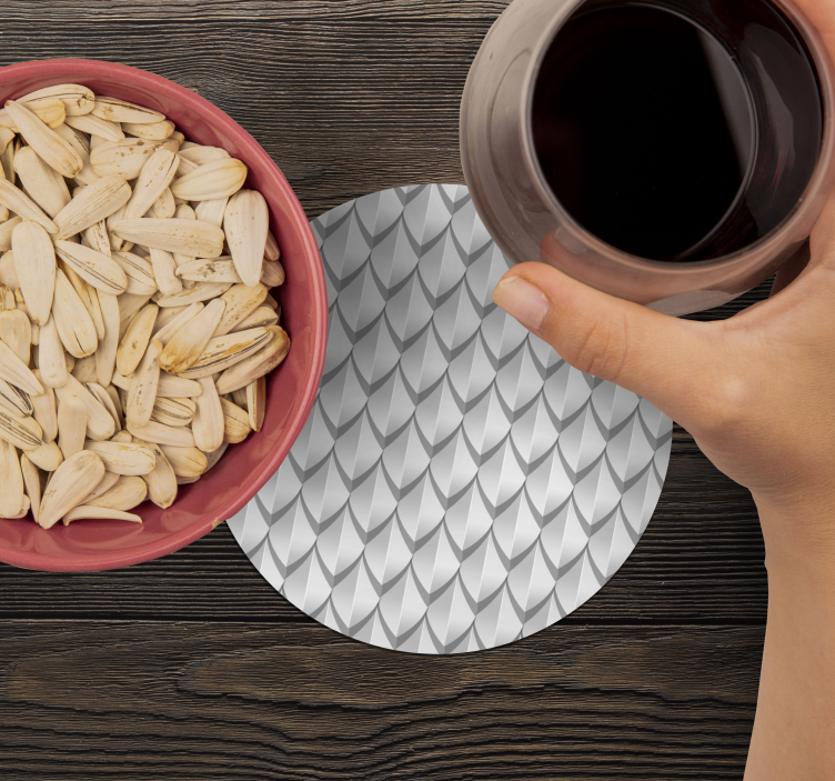 Coaster cu textură circulară de model de dragon gri - TenStickers