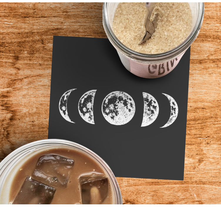 Fazele lunii imprimă mai multe coastere - TenStickers