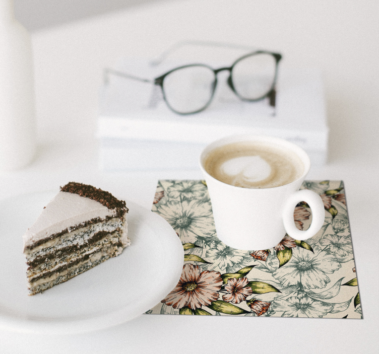 Coaster vintage cu imprimeu floral - TenStickers