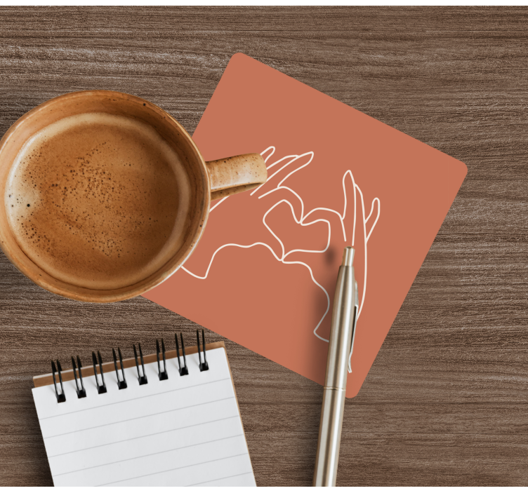 Mâini de inimă schiță coaster modern - TenStickers
