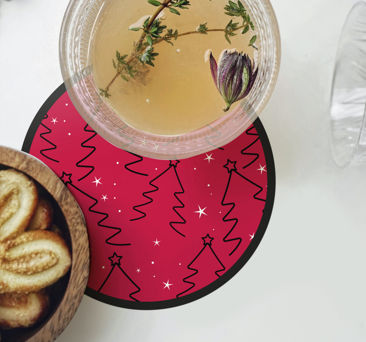Linie de brad de crăciun coaster drink - TenStickers