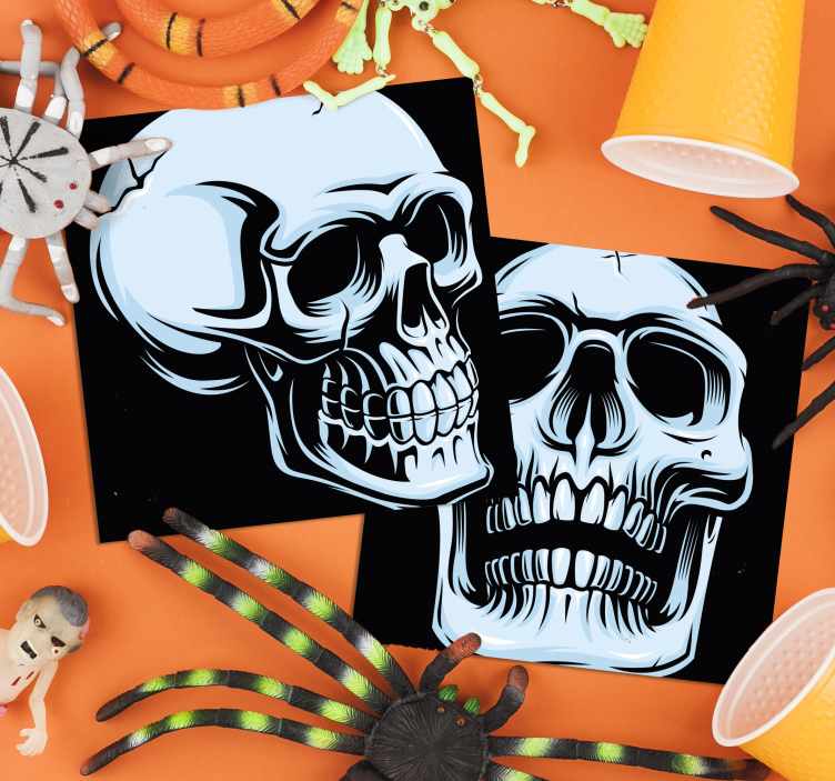 Coaster mare craniu halloween - TenStickers