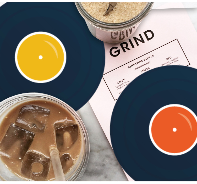 Muzică vinil vintage coaster - TenStickers