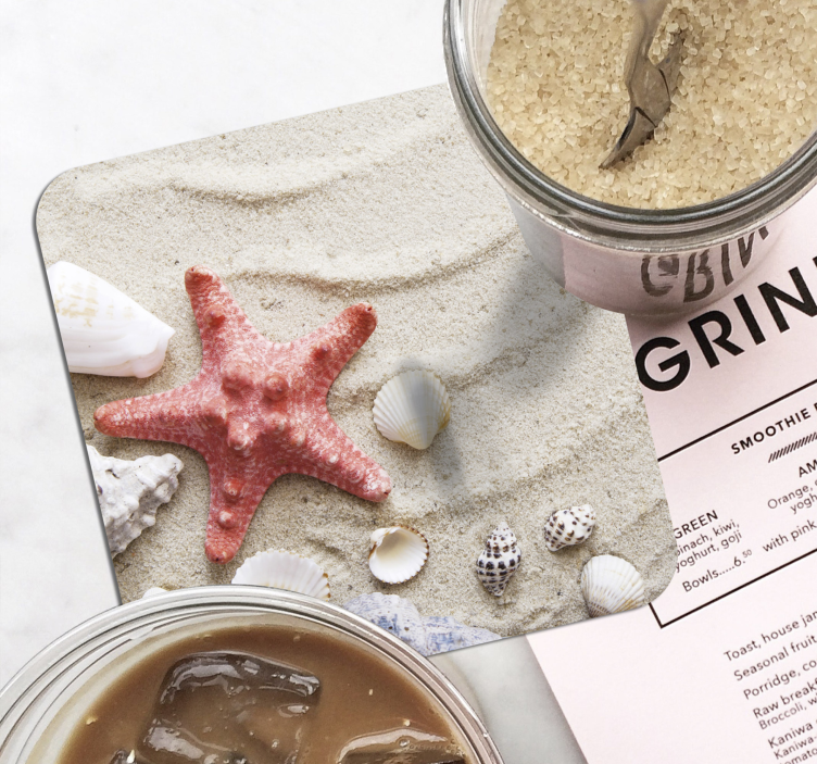 Stele de mare și scoici pe coastele de nisip - TenStickers