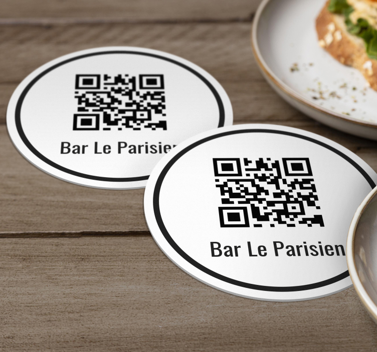 Suporturi pahare cu nume cod QRCodul QR - TenStickers