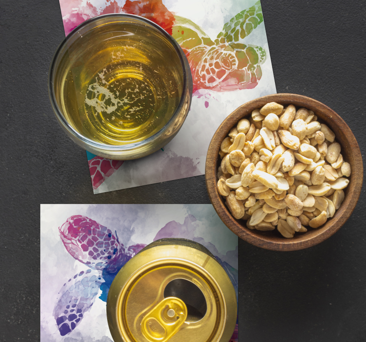 Suporturi pahare de bere stropi de broasca testoasa colorata - TenStickers