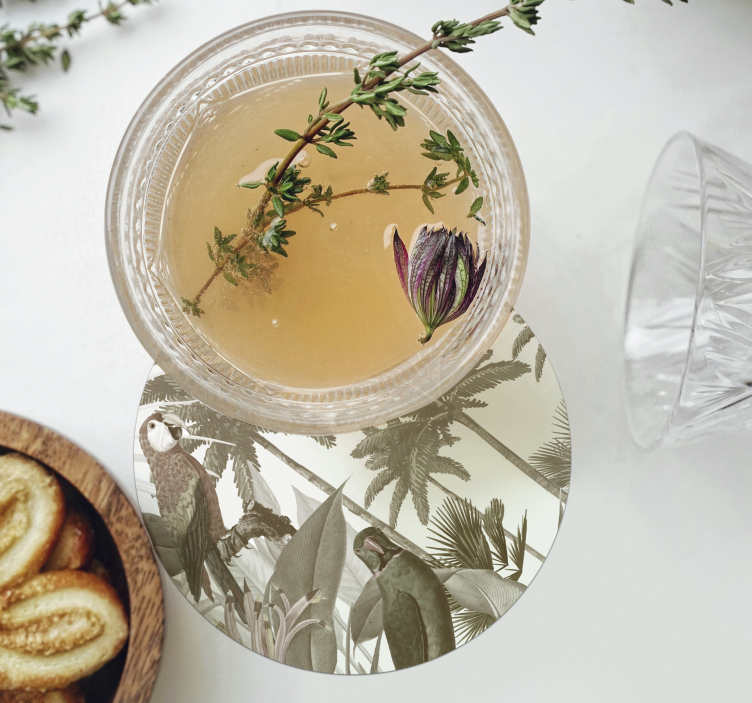 Suporturi pahare de epocă Fauna tropicală de epocă - TenStickers