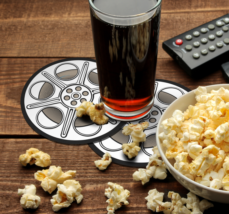 Suporturi pahare de epocă Rola de film de cinema - TenStickers