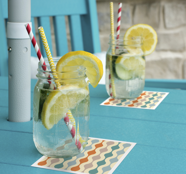 Suporturi pahare vintage model ondulat multicolor - TenStickers