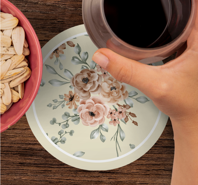 Suporturi pahare vintage model de eleganță florală - TenStickers