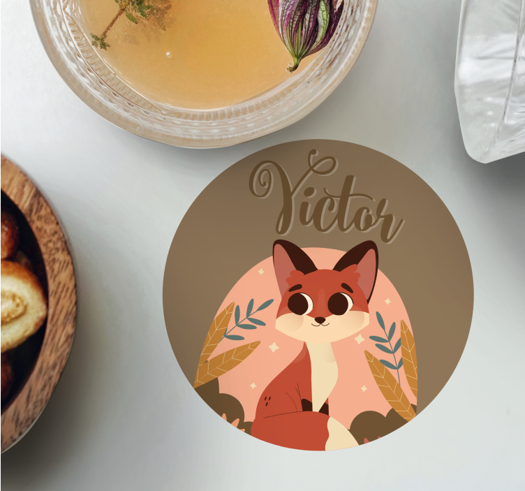 Vulpe drăguță pentru băiat cu nume de coastă - TenStickers