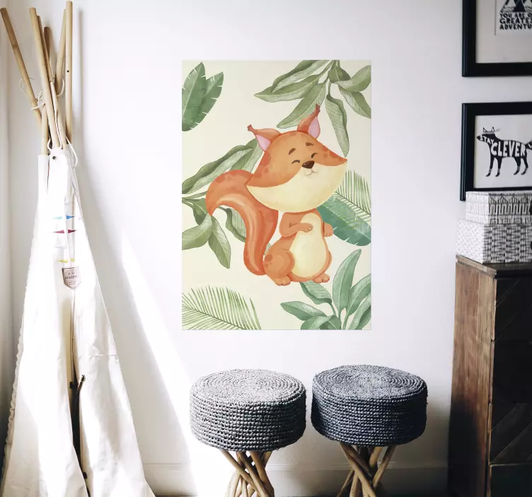 Imprimeu poster animal vulpea junglei - TenStickers