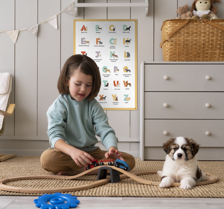 Poster cu câini rase de câini alfabetic - TenStickers