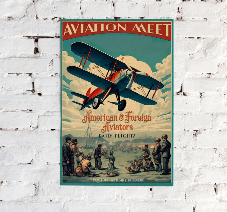 Poster vintage Întâlnirea aviației - TenStickers