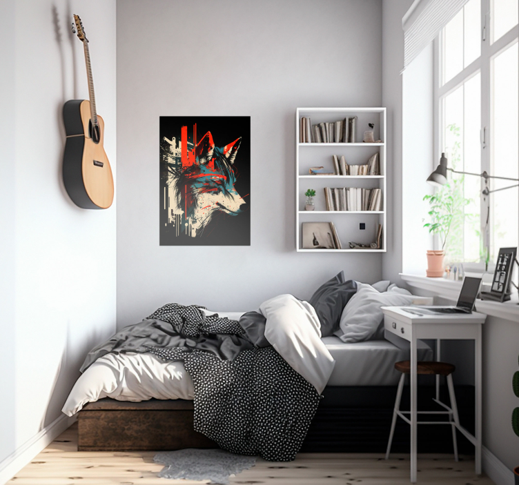 Poster de artă a lupului abstract pentru perete - TenStickers