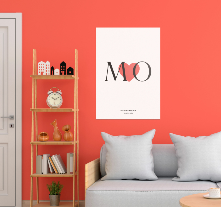 Inițiale personalizate dragoste afiș personalizabil - TenStickers